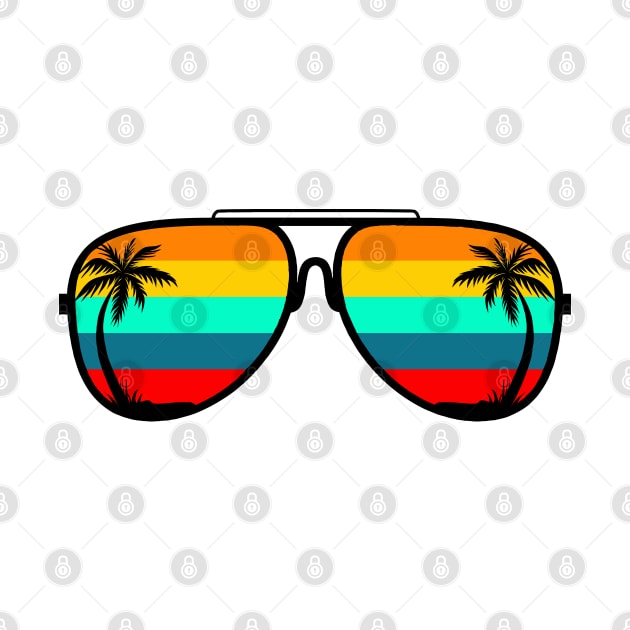 Retro vintage sunset palm trees sunglasses by Houseofwinning