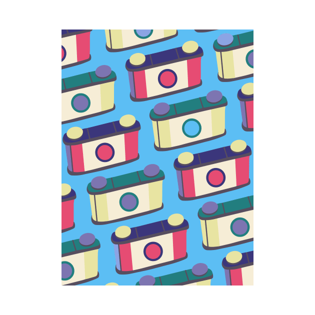 Retro Pinhole Camera Pattern - True Summer Seasonal Color Palette by aaalou