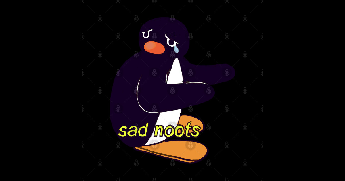sad noot penguin meme / pingu Pingu Sticker TeePublic