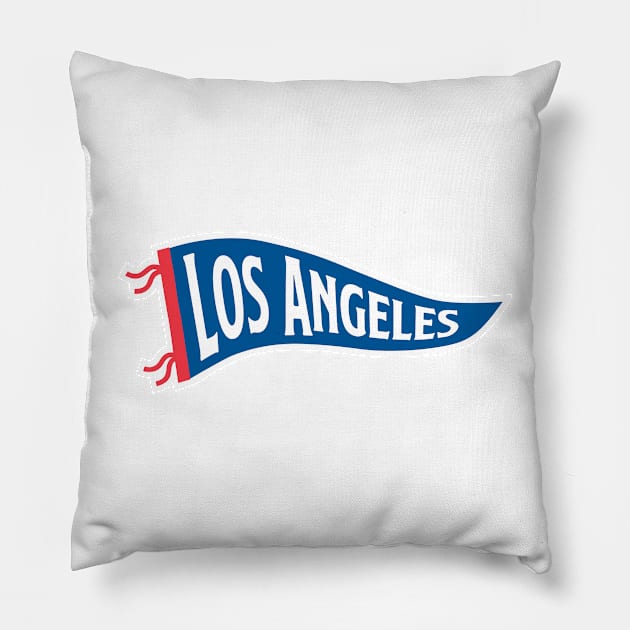 Los Angeles Pennant - White Pillow by KFig21