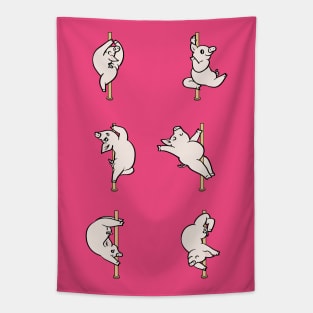 Pig Pole Dancing Club Tapestry