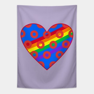 Phish Donuts Heart with Rainbow Pride Tapestry