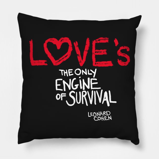 Leonard Cohen – Love Survival Pillow by heidig