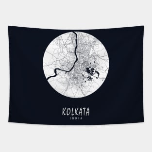 Kolkata, India City Map - Full Moon Tapestry