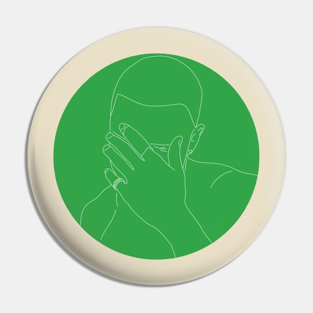 Frank Ocean Green Circle Minimalist Line Pin by Hevding