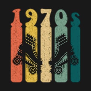 Roller Skates 1970s Retro Vintage Disco T-Shirt