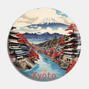 Kyoto Japan Vintage Poster Tourism Pin