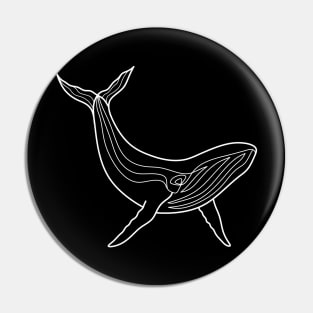 Line Art Whale Pin