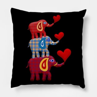 Merry Christmas Love Elephants Pillow