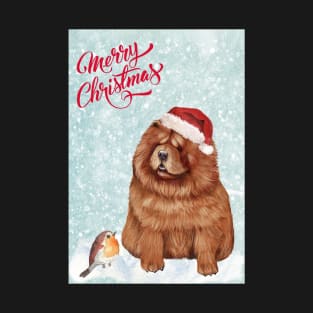 Chow Chow Merry Christmas Santa Dog T-Shirt