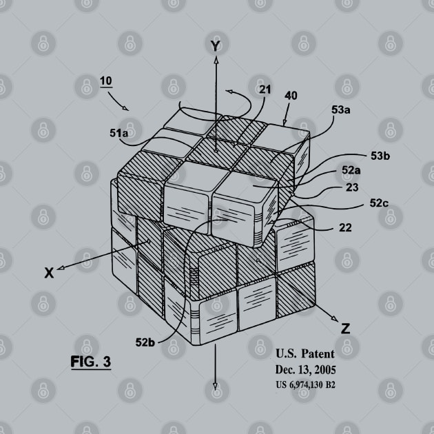 Rubiks Problem Solving Cube Patent Print by MadebyDesign