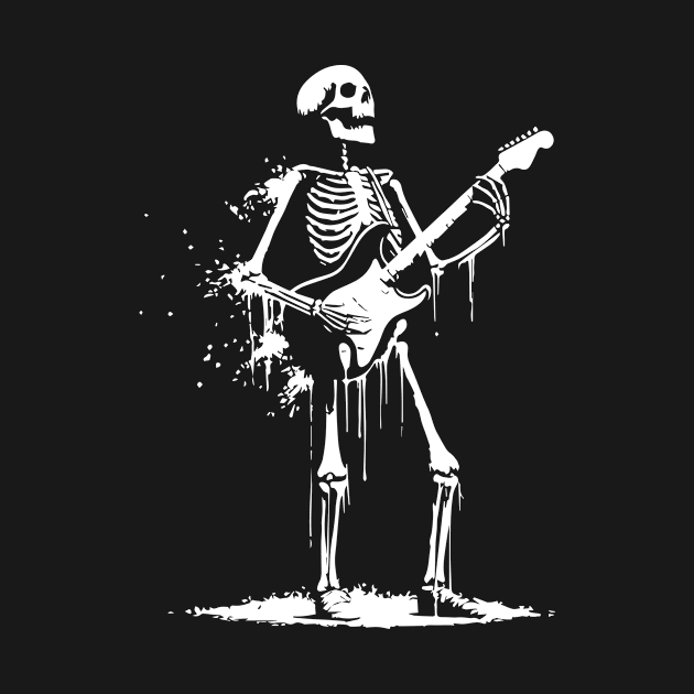 skeleton playing guitar by lkn