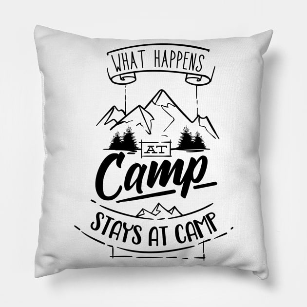 Camping Funny Camper Saying Campground Pillow by Foxxy Merch