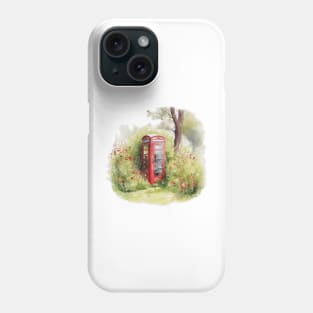 red telephone box countryside Phone Case