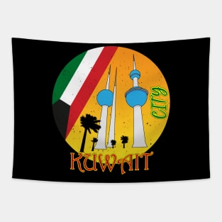 Kuwait City Retro Tapestry