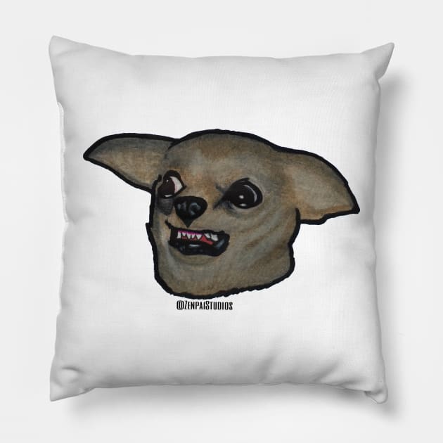 Chihuahua WTF Pillow by Zenpaistudios