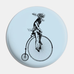 Old School Moose Cyclist Pin