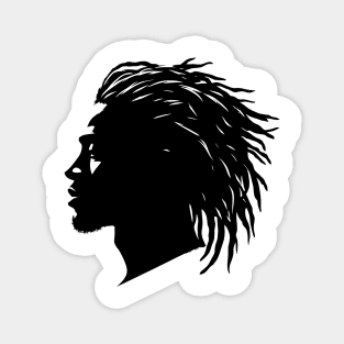 Afrocentric Dreadlocks Silhouette Magnet