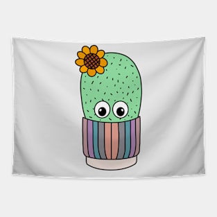 Cute Cactus Design #297: Pretty Cactus In Shabby Chic Pot Tapestry