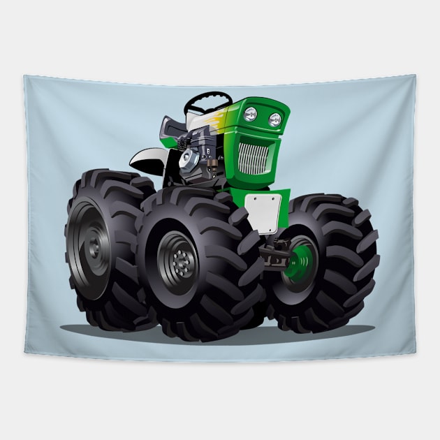 Cartoon Tractor Tapestry by Mechanik