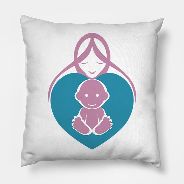 Mom and Baby Pillow by Toogoo