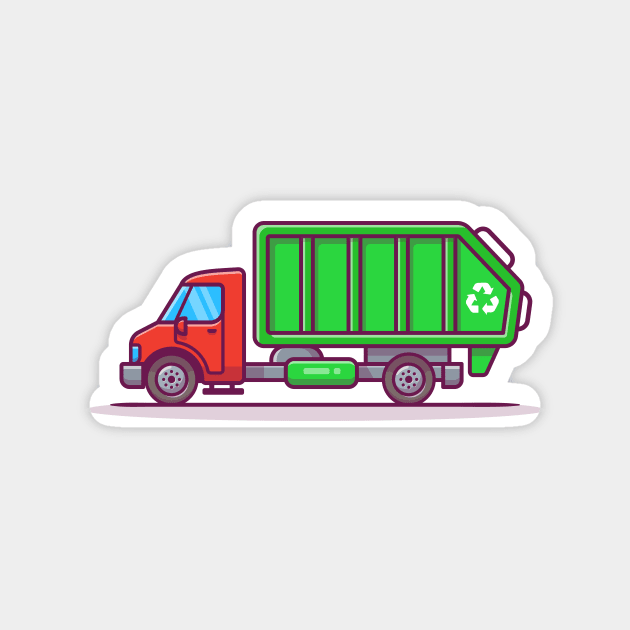 Garbage Truck Cartoon Magnet by Catalyst Labs