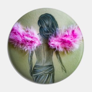 angels pink wing Pin