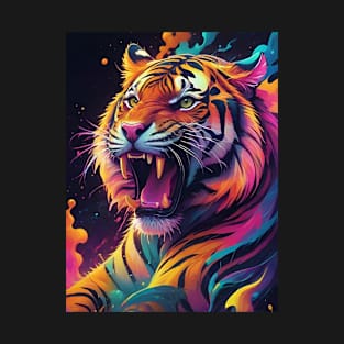 Powerful Multi-Coloured Tiger Cat T-Shirt