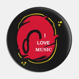 I Love Music Pin