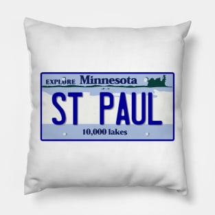 St. Paul License Plate Pillow