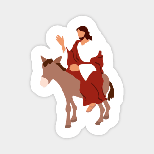 jesus riding donkey Magnet