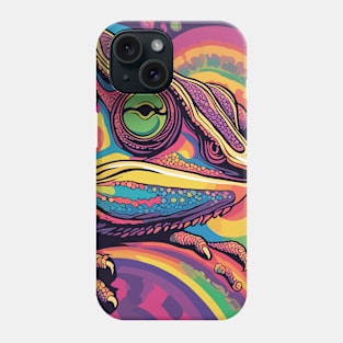 Hippie Trippy Chameleon. Phone Case