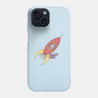 BLAST OFF! Rocket Ship Phone Case