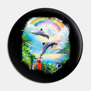 Rainbow Dolphins Pin