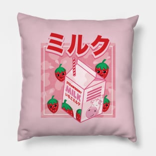 Japanese Kawaii Strawberry Milk Shake Pillow