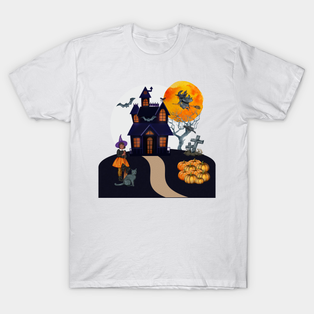 Discover Spooky Halloween haunted house. - Haunted House - T-Shirt