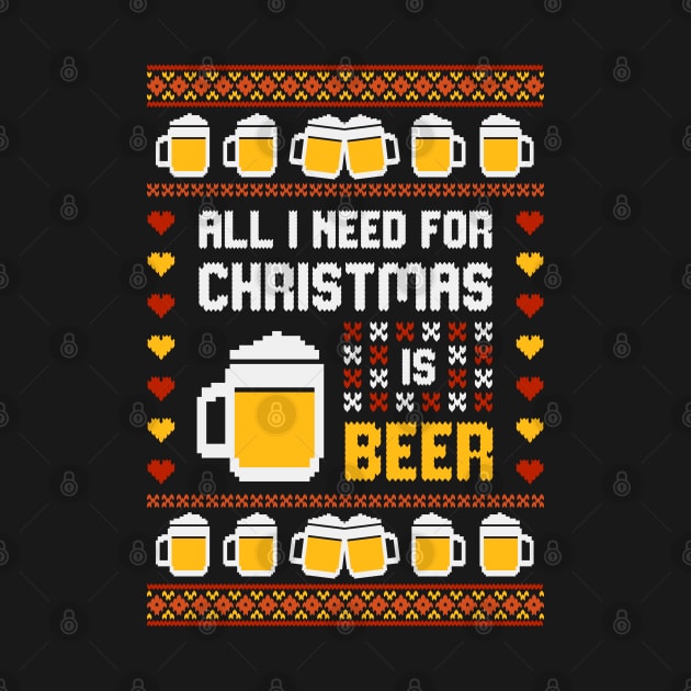 All I Want For Christmas Is Beer Ugly Sweater Shirt by Hobbybox