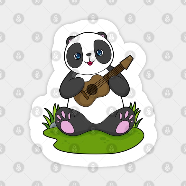 Panda Musician Guitar Music Magnet by Markus Schnabel