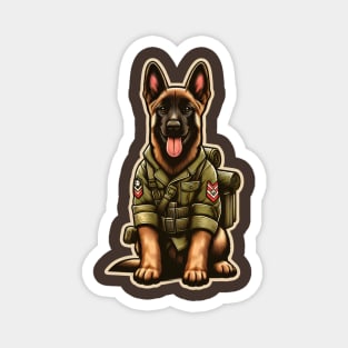 Belgian Malinois Soldier Magnet