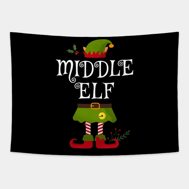 Middle Elf Shirt , Family Matching Group Christmas Shirt, Matching T Shirt for Family, Family Reunion Shirts Tapestry by bkls