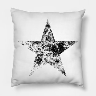 Distressed Big Star in Black Pillow