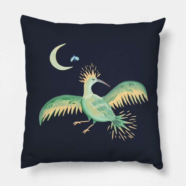 Moon bird Pillow by Das Brooklyn