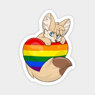 LGBTQIA Heart Flag - Fennec Fox Magnet