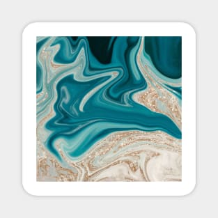 Azure water agate II - glitter accents Magnet