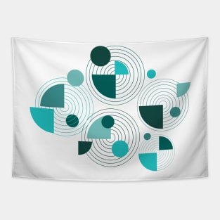 Blue abstract geometric modern minimal Tapestry