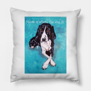 Coda - the Hound Dog with Saying Pillow