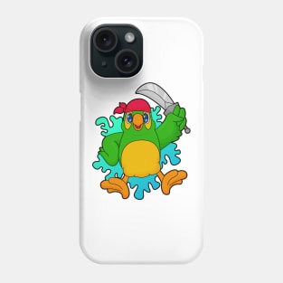 Parrot as Pirate with Sword Phone Case