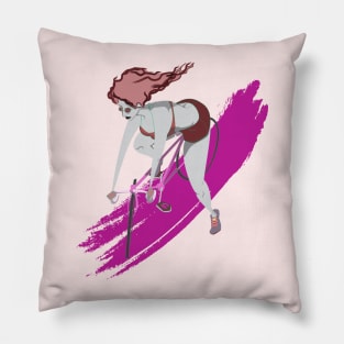 Pink Bikini Bike Babe Pillow