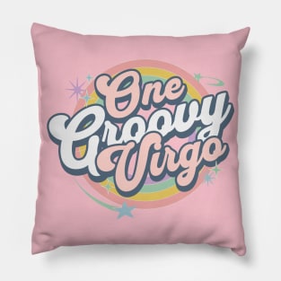 One Groovy Virgo Cute retro Design in Pastel Colors Pillow