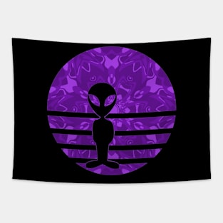 Encounters Kaleidoscope Pattern Intercept Alien Sunset Silhouette Tapestry